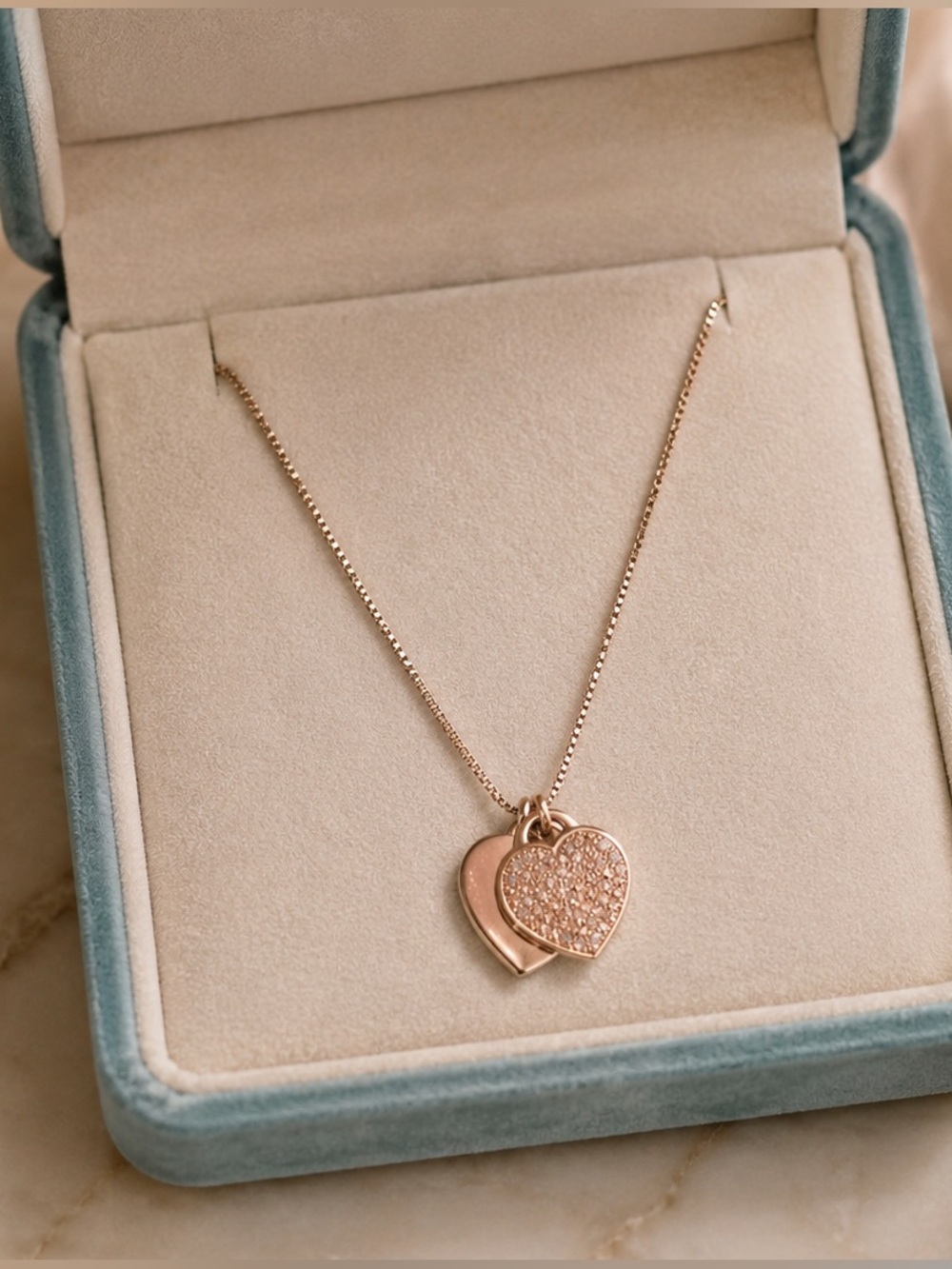 Sterling Silver Double Heart Necklace